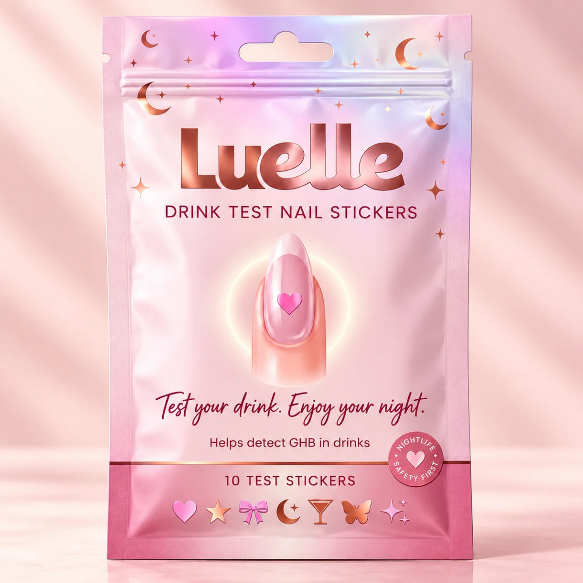 Drink Testing Nail Stickers – Discreet Drink Spike Test