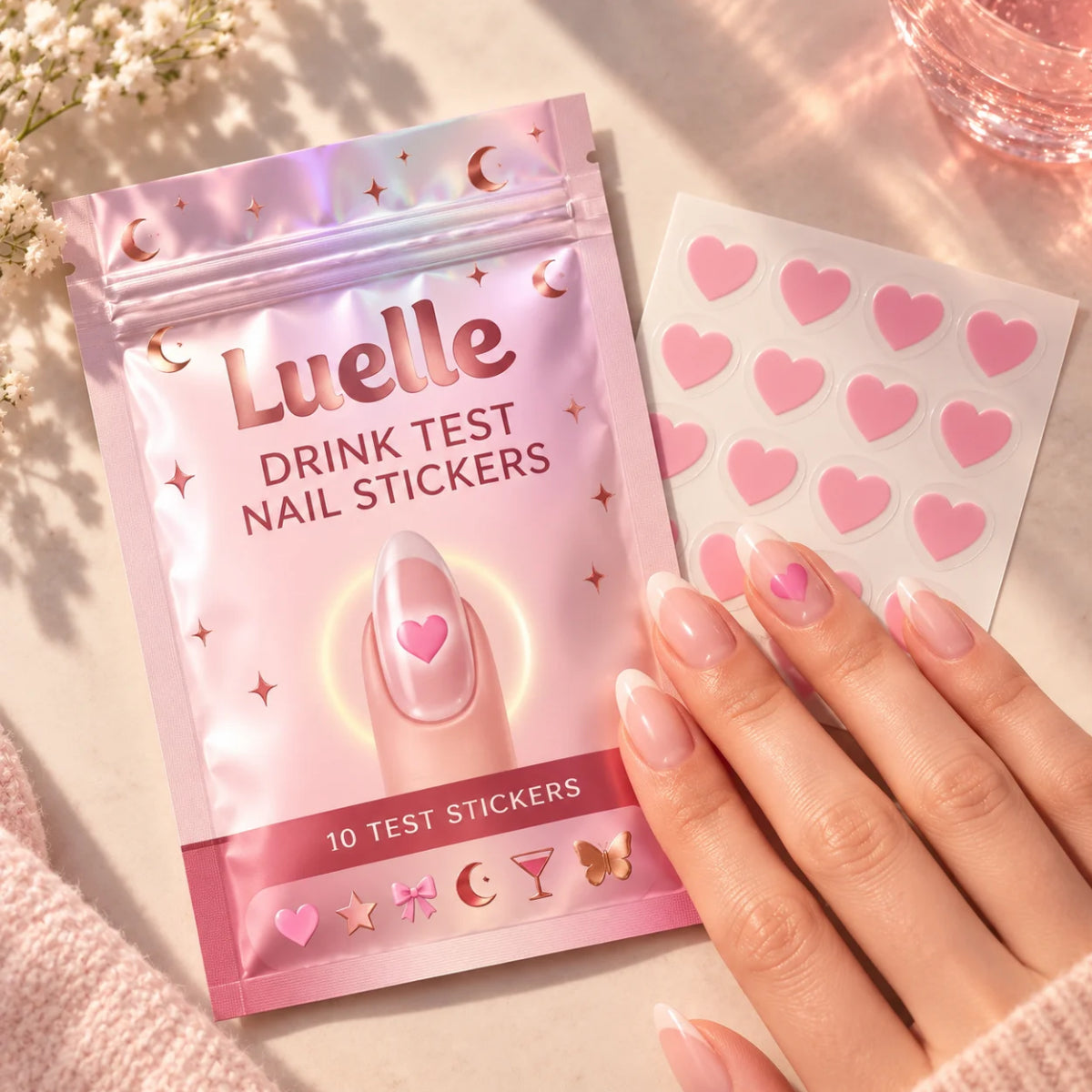 Drink Testing Nail Stickers – Discreet Drink Spike Test