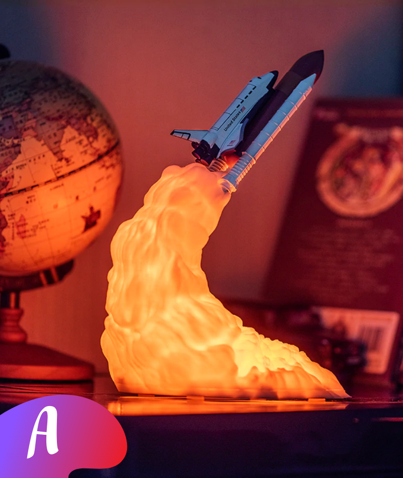 Rocket Lamp 3D - Space Shuttle LED Lamp - Melius